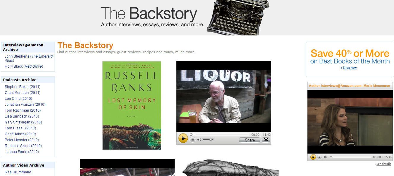 Amazon The Backstory Homepage
