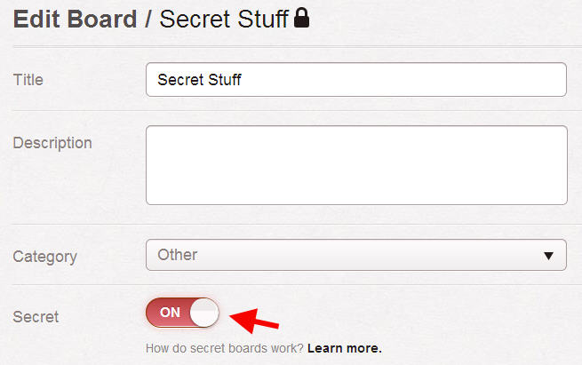 Convert Secret Pinterest Board into a Public Board