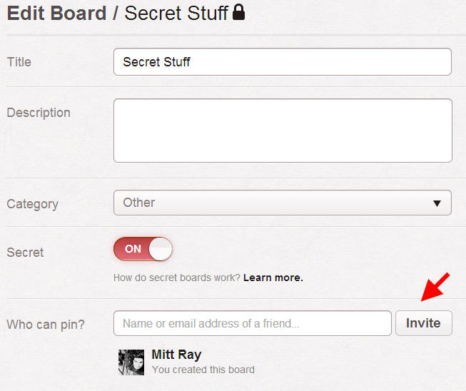 Invite users to secret boards