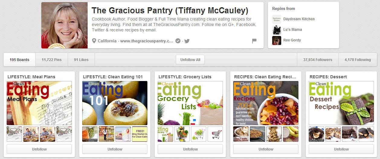 Tiffany McCauley The Gracious Pantry Pinterest Brand Page