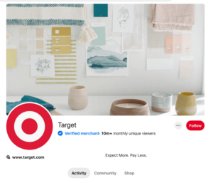 target pinterest profile cover image