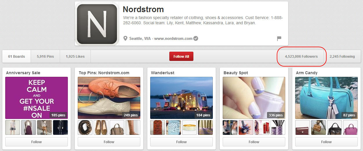 Nordstorm Pinterest Page