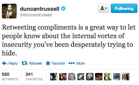 Don’t Retweet Each and Every Compliment on Twitter
