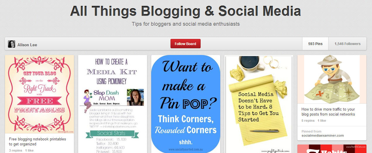 All Things Blogging and Social Media on Pinterest