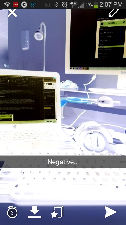 Take Negative Pictures With Snapchat