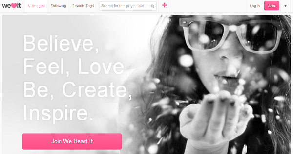 Get Started With We Heart It by Setting up a New Account