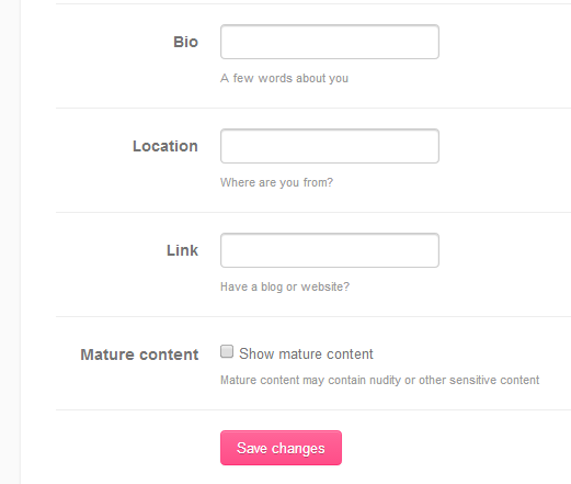 Get Started on We Heart It by Adding Your Bio Location and Website Address