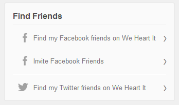 Get Started on We Heart It by Finding and Inviting Social Media Friends