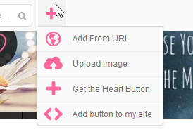 How to add an image from a URL or upload it directly onto we heart it