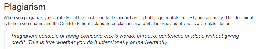 Plagiarism Definition