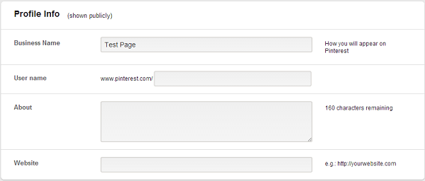 Add Profile Info to Your Pinterest Brand Page