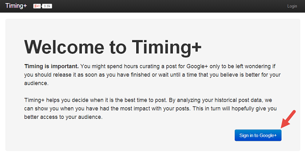Sign into Timing+ Using Your Google+ Account