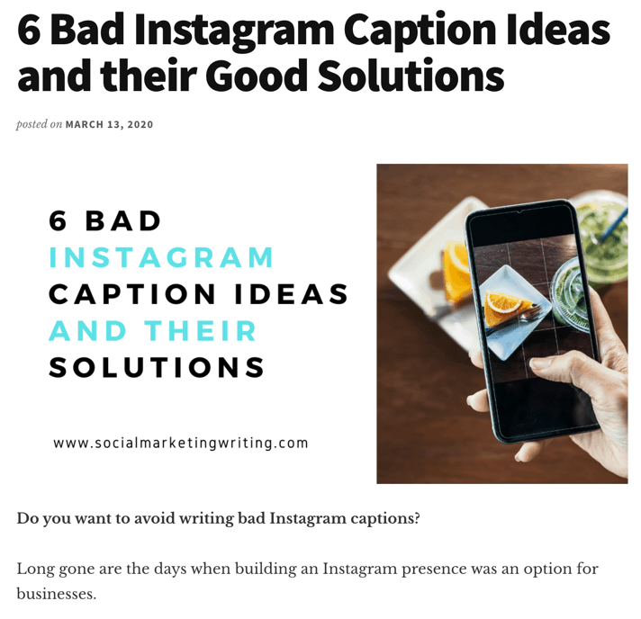 bad instagram caption ideas example