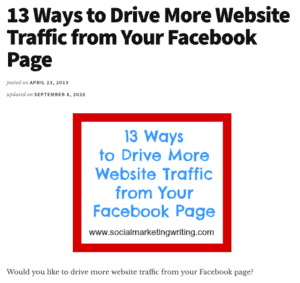 facebook traffic blog post