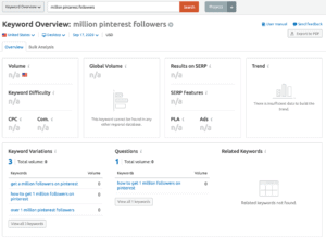 million pinterest followers