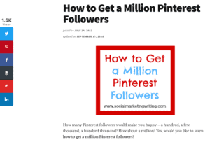 million pinterest followers post