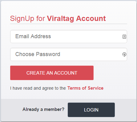 Create Your Viraltag account