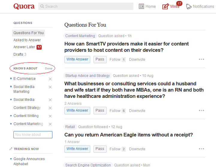 Getting Started with Quora