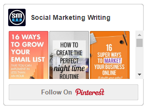 Pinterest Profile Follow Widget Social Marketing Writing