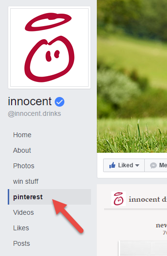 innocent drinks facebook pinterest tab followers