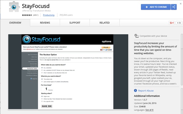 stayfocused social media marketing productivity tool