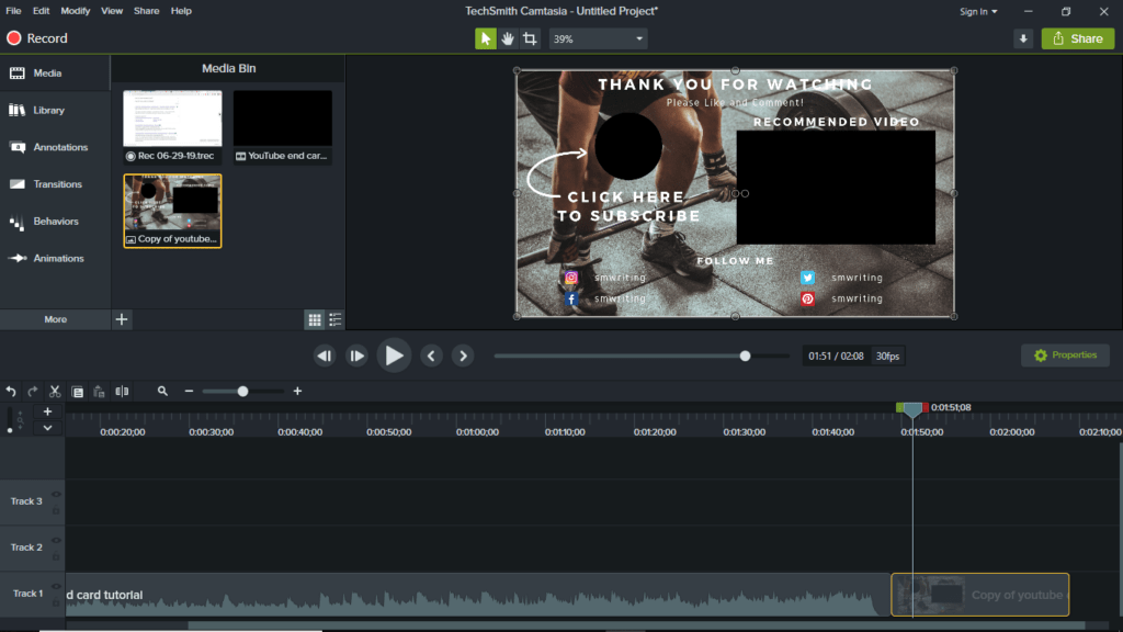 camtasia youtube video