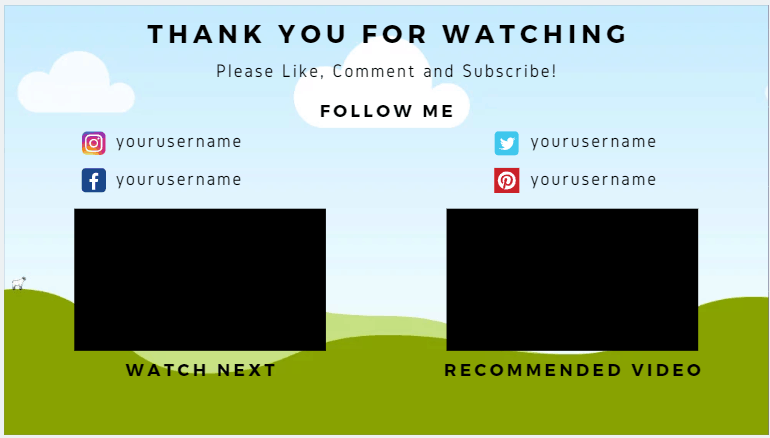 youtube end screen template