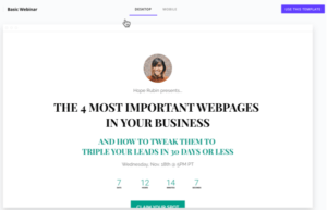 leadpages webinar landing pages