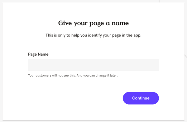 name your landing page