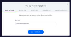 publishing a leadpages popup