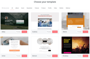 aweber vs convertkit landing page templates